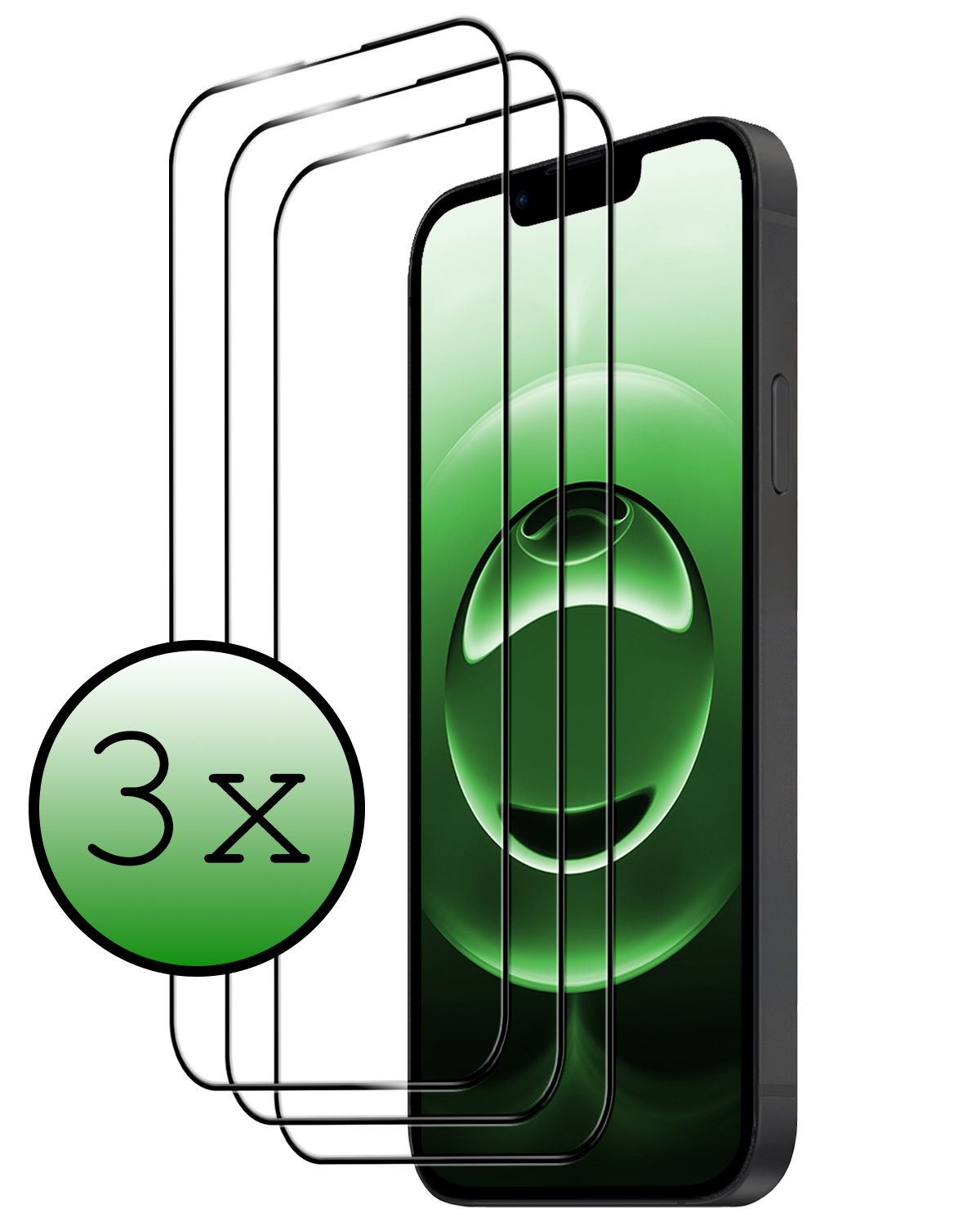 BASEY. BASEY. iPhone 16E Screenprotector Glas Full Cover 2D - 3 PACK
