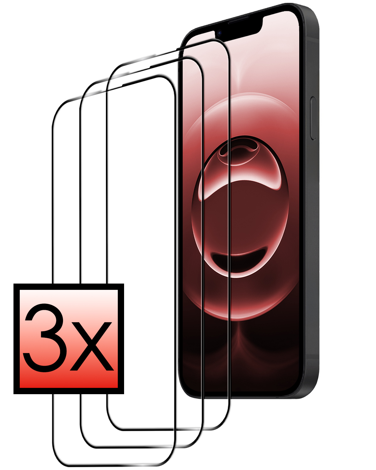 NoXx NoXx iPhone 16E Screenprotector Glas Full Cover 2D - 3 PACK