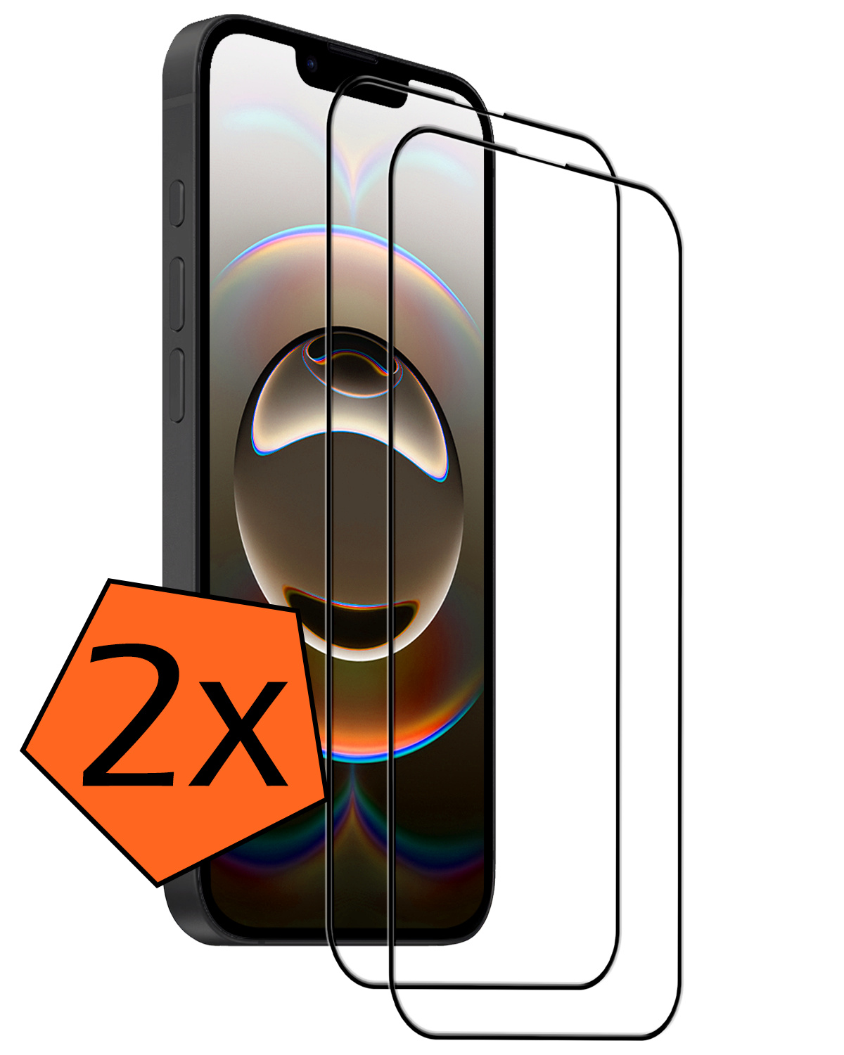 Nomfy Nomfy iPhone 16E Screenprotector Glas Full Cover 2D - 2 PACK