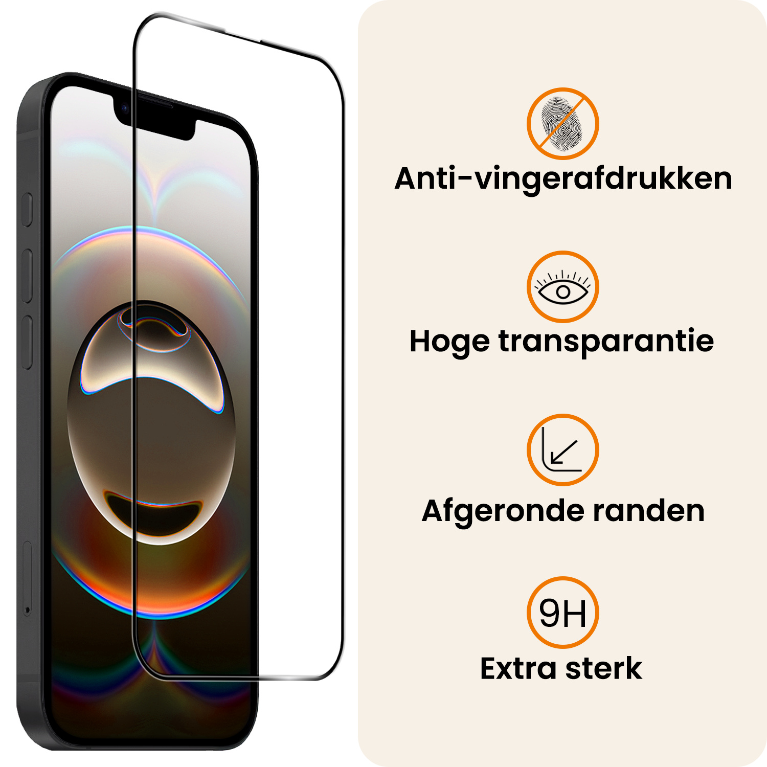 Nomfy Nomfy iPhone 16E Screenprotector Glas Full Cover 2D - 3 PACK