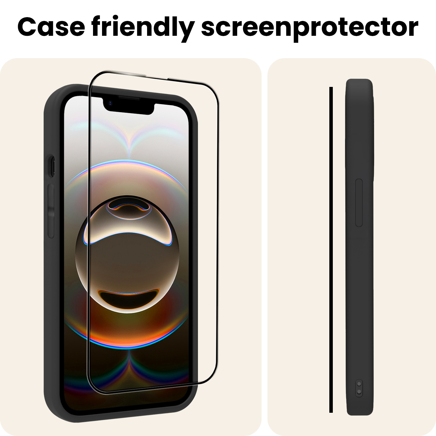 Nomfy Nomfy iPhone 16E Screenprotector Glas Full Cover 2D - 3 PACK