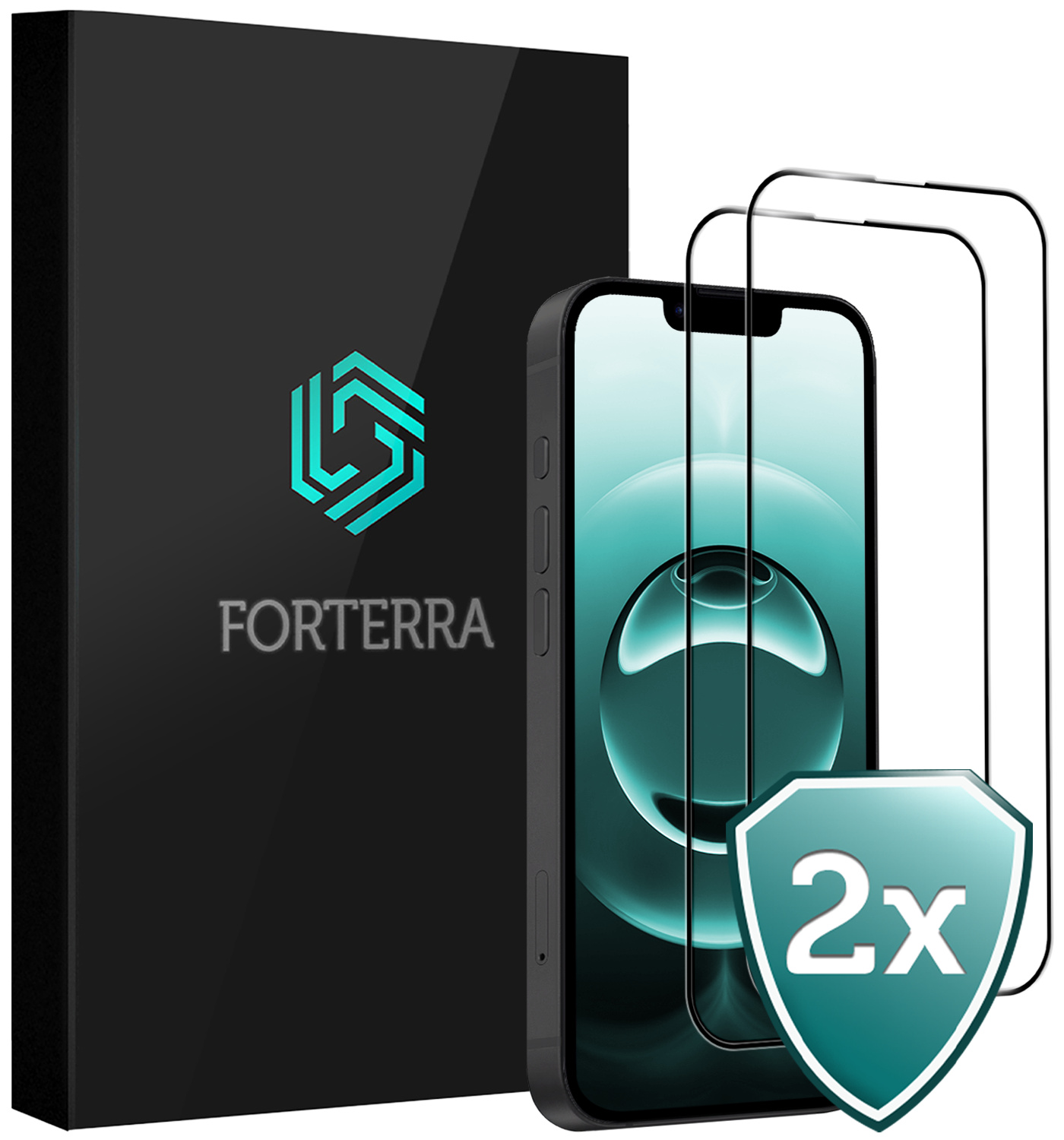 Forterra Forterra iPhone 16E Screenprotector Glas Full Cover 2D - 2 PACK
