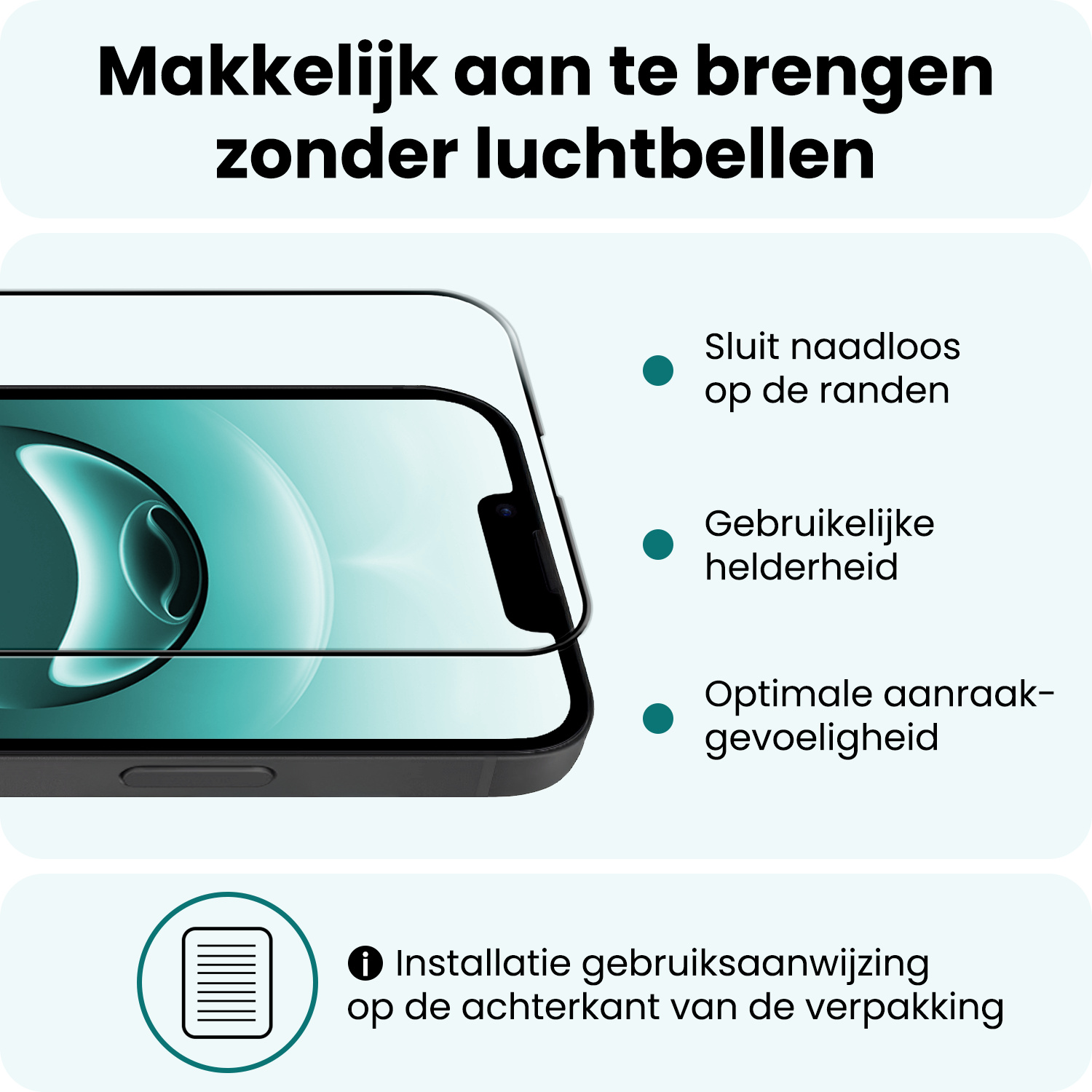 Forterra Forterra iPhone 16E Screenprotector Glas Full Cover 2D - 3 PACK