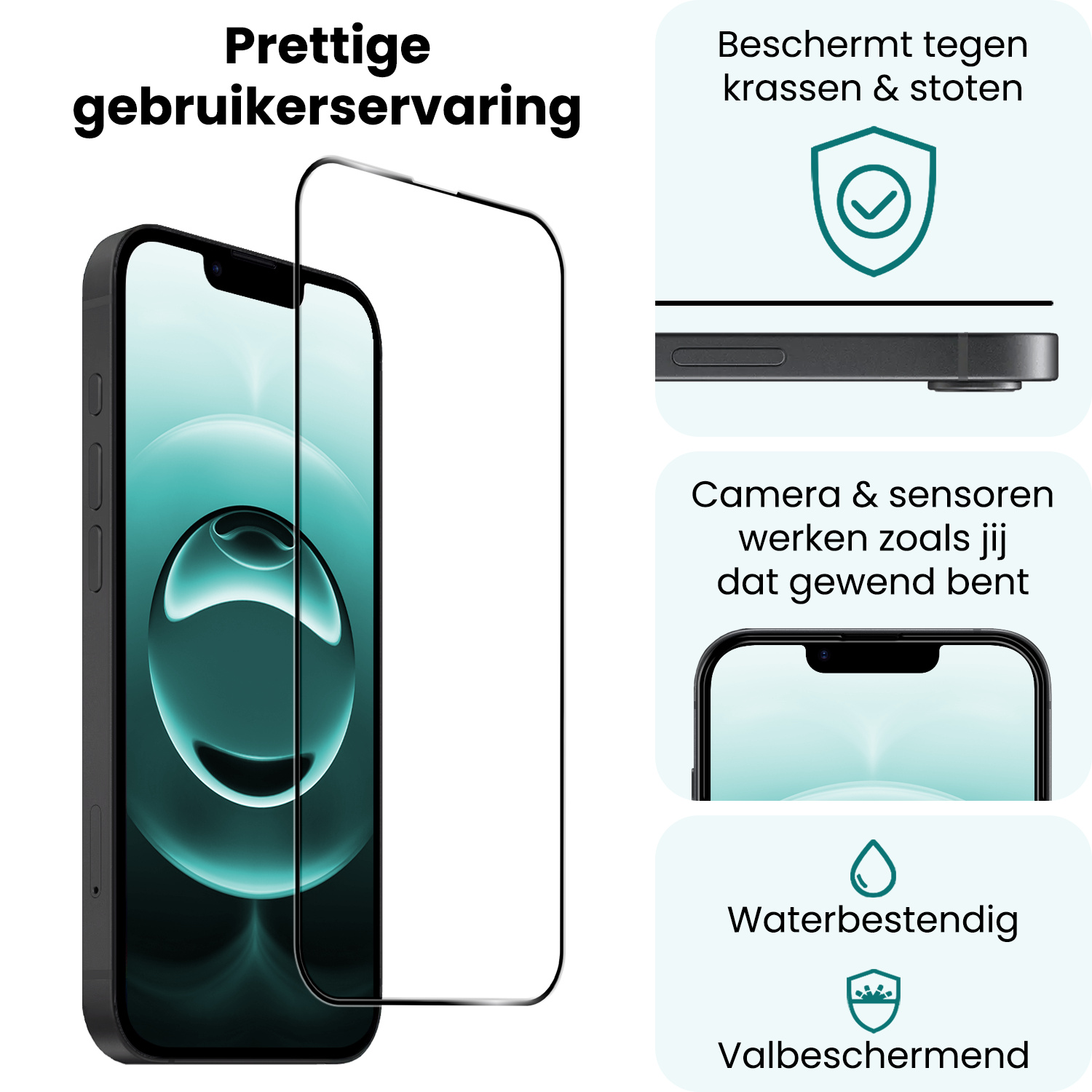 Forterra Forterra iPhone 16E Screenprotector Glas Full Cover 2D - 3 PACK