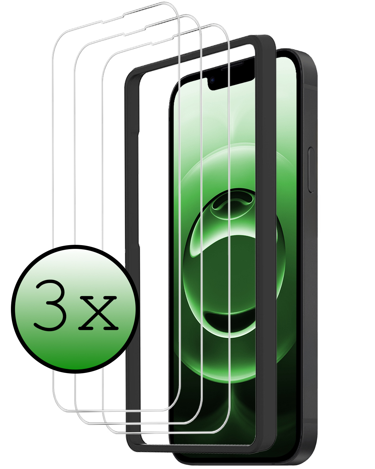 BASEY. BASEY. iPhone 16E Screenprotector Met Installatieframe - 3 PACK