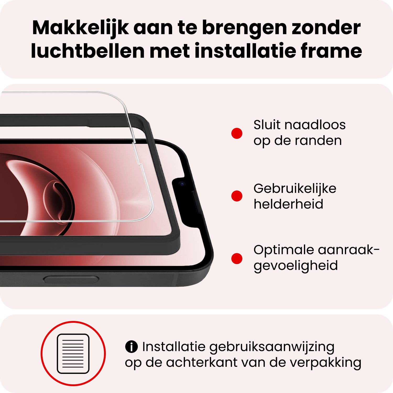 NoXx NoXx iPhone 16E Screenprotector Met Installatieframe