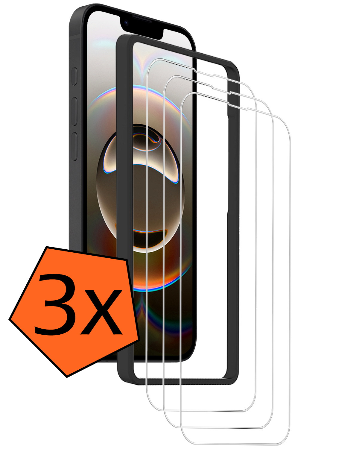 Nomfy Nomfy iPhone 16E Screenprotector Met Installatieframe - 3 PACK