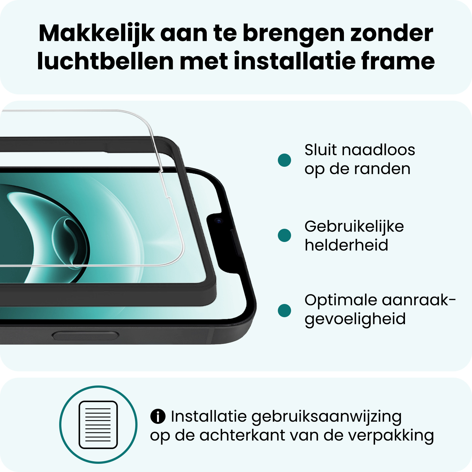 Forterra Forterra iPhone 16E Screenprotector Met Installatieframe - 2 PACK