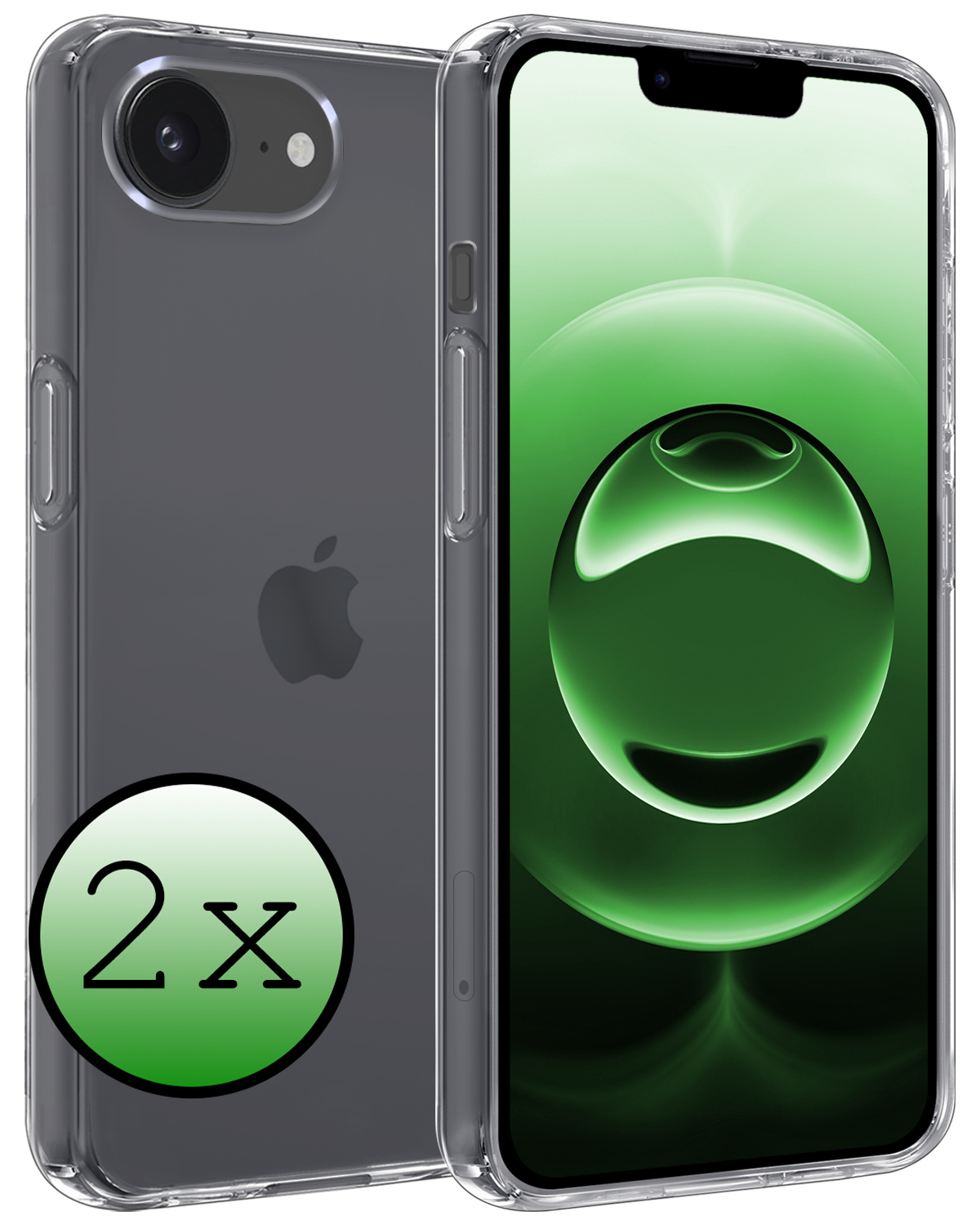 BASEY. BASEY. iPhone 16E Hoesje Siliconen - Transparant - 2 PACK