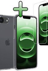 BASEY. BASEY. iPhone 16E Hoesje Siliconen Met Screenprotector Met Dichte Notch - Transparant
