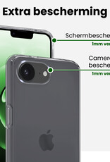 BASEY. BASEY. iPhone 16E Hoesje Siliconen Met Screenprotector Met Dichte Notch - Transparant