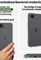 BASEY. BASEY. iPhone 16E Hoesje Siliconen Met Screenprotector Met Dichte Notch - Transparant