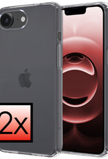 NoXx NoXx iPhone 16E Hoesje Siliconen - Transparant - 2 PACK