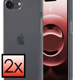NoXx NoXx iPhone 16E Hoesje Siliconen - Transparant - 2 PACK