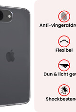 NoXx NoXx iPhone 16E Hoesje Siliconen Met 2x Screenprotector Met Dichte Notch - Transparant