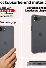 NoXx NoXx iPhone 16E Hoesje Siliconen Met 2x Screenprotector Met Dichte Notch - Transparant