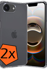 Nomfy Nomfy iPhone 16E Hoesje Siliconen - Transparant - 2 PACK