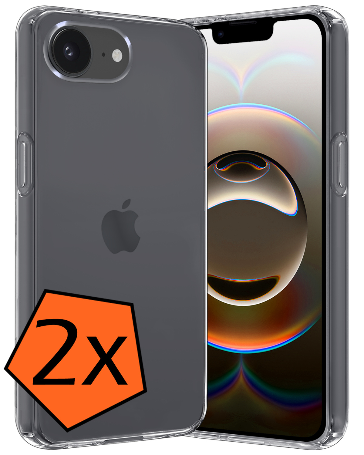 Nomfy Nomfy iPhone 16E Hoesje Siliconen - Transparant - 2 PACK