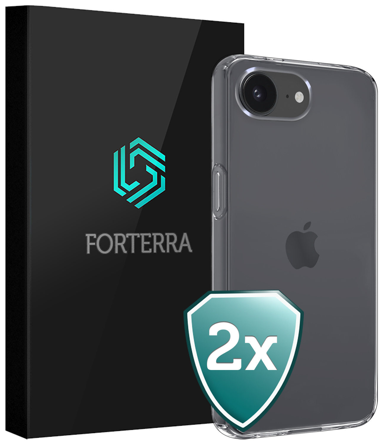 Forterra Forterra iPhone 16E Hoesje Siliconen - Transparant - 2 PACK