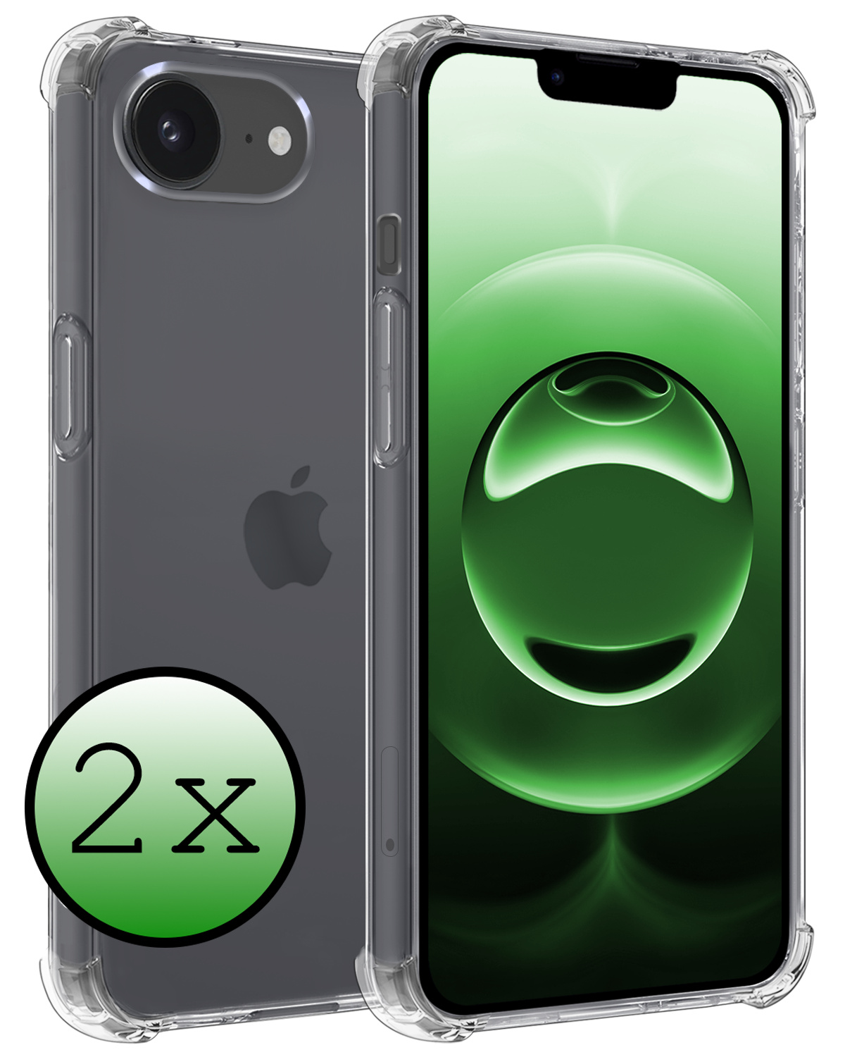 BASEY. BASEY. iPhone 16E Hoesje Shockproof - Transparant - 2 PACK