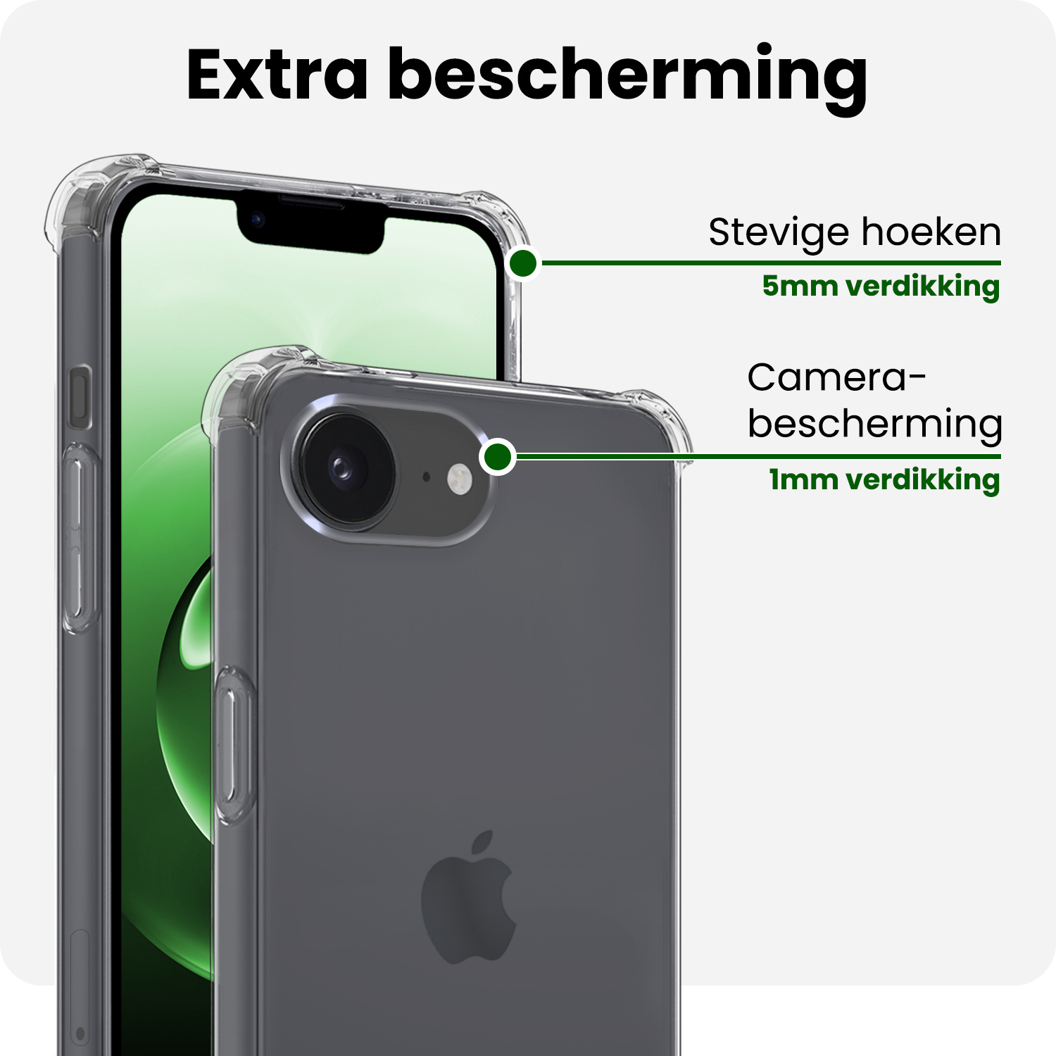 BASEY. BASEY. iPhone 16E Hoesje Shockproof - Transparant - 2 PACK