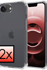 NoXx NoXx iPhone 16E Hoesje Shockproof - Transparant - 2 PACK