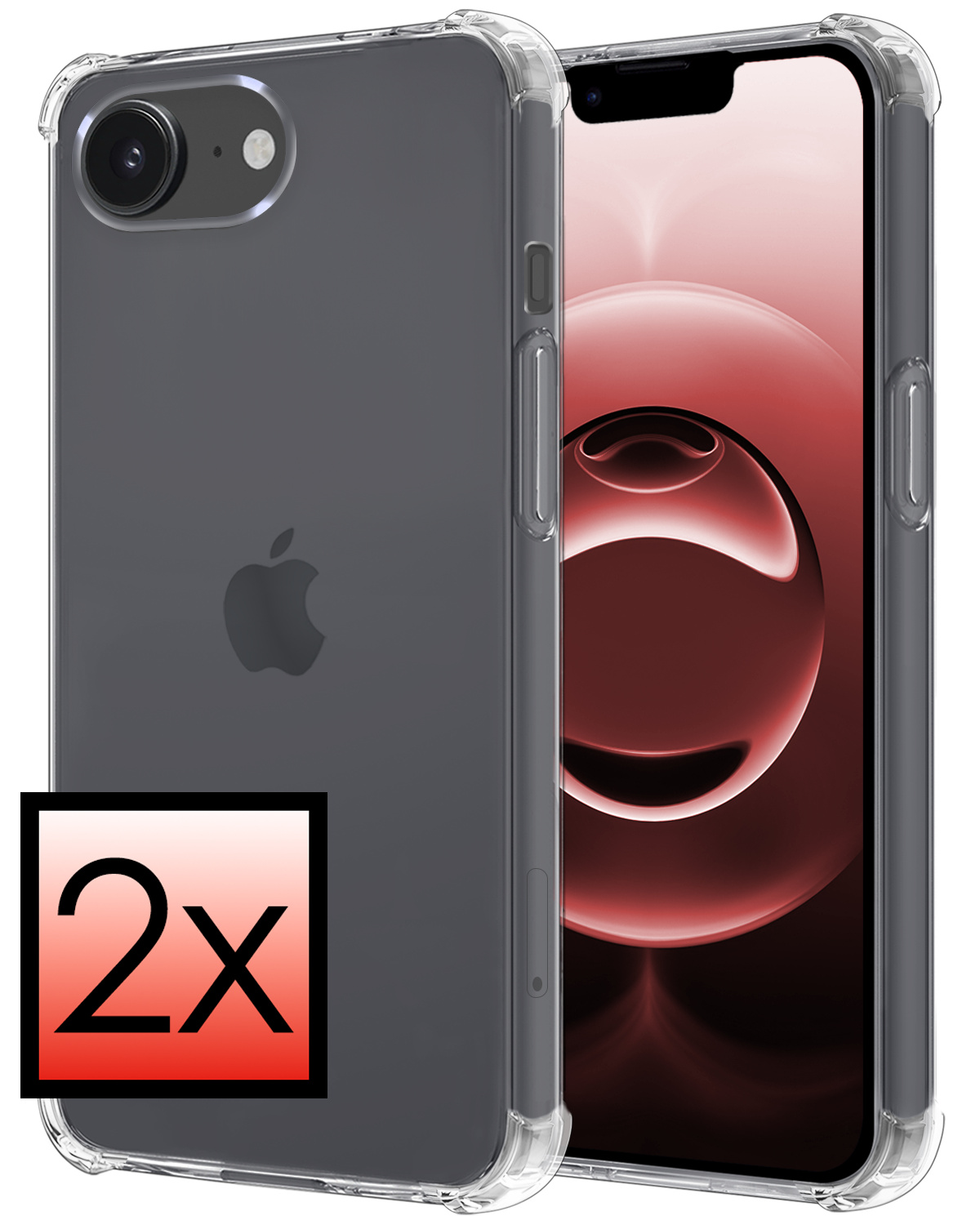 NoXx NoXx iPhone 16E Hoesje Shockproof - Transparant - 2 PACK