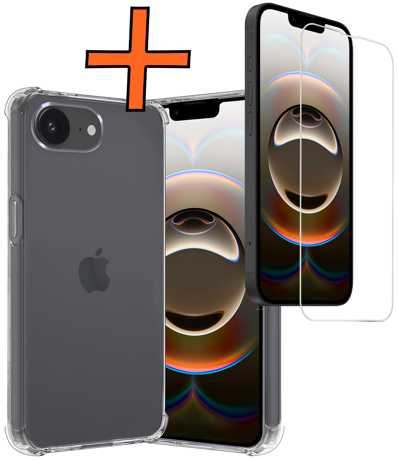 Nomfy Nomfy iPhone 16E Hoesje Shockproof Met Screenprotector Met Dichte Notch