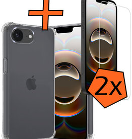 Nomfy Nomfy iPhone 16E Hoesje Shockproof Met 2x Screenprotector Met Dichte Notch