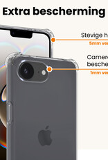 Nomfy Nomfy iPhone 16E Hoesje Shockproof Met 2x Screenprotector Met Dichte Notch