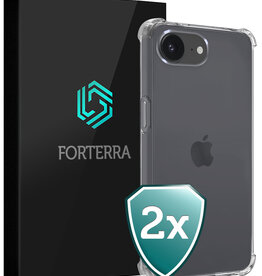 Forterra Forterra iPhone 16E Hoesje Shockproof - Transparant - 2 PACK