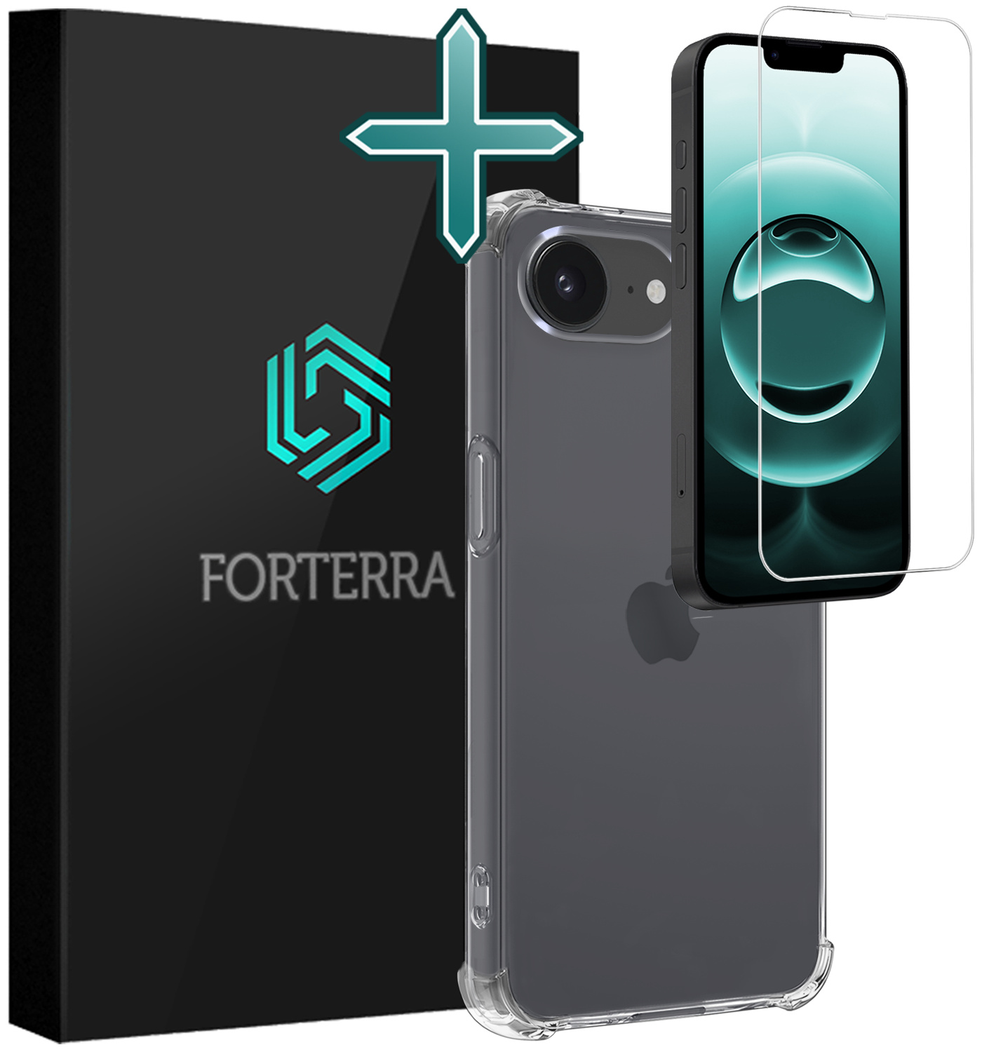 Forterra Forterra iPhone 16E Hoesje Shockproof Met Screenprotector Met Dichte Notch