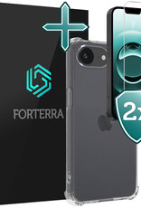 Forterra Forterra iPhone 16E Hoesje Shockproof Met 2x Screenprotector Met Dichte Notch