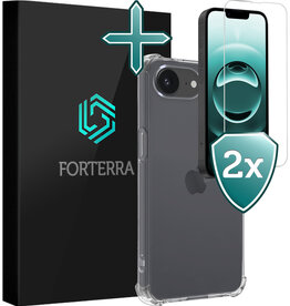 Forterra Forterra iPhone 16E Hoesje Shockproof Met 2x Screenprotector Met Dichte Notch