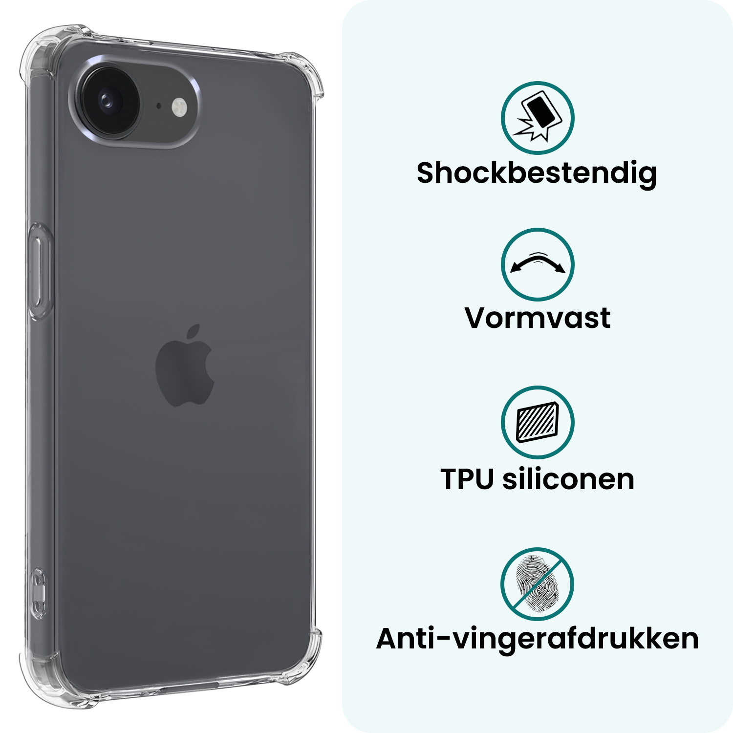 Forterra Forterra iPhone 16E Hoesje Shockproof Met 2x Screenprotector Met Dichte Notch