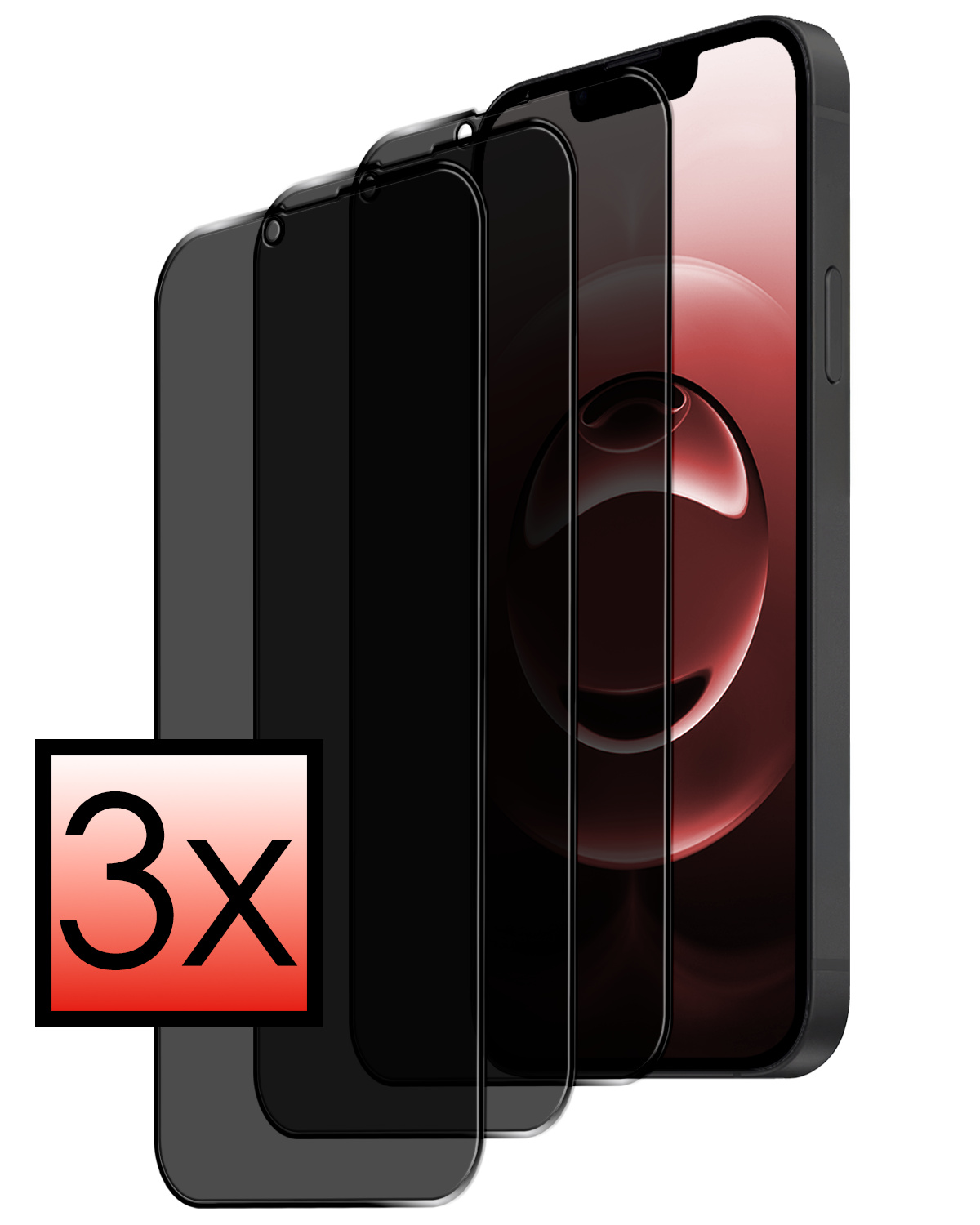 NoXx NoXx iPhone 16E Screenprotector Glas Privacy - 3 PACK