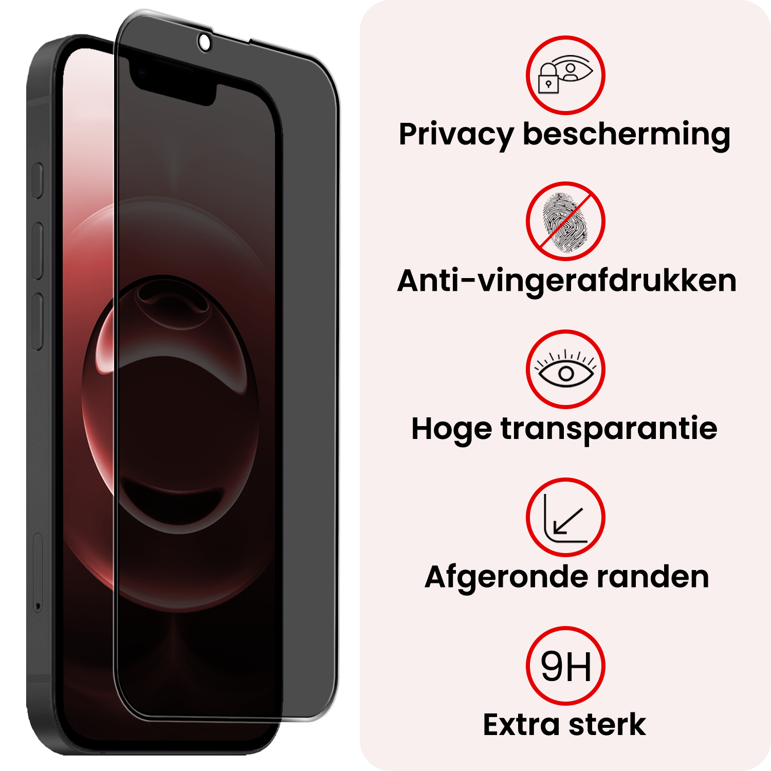 NoXx NoXx iPhone 16E Screenprotector Glas Privacy - 3 PACK
