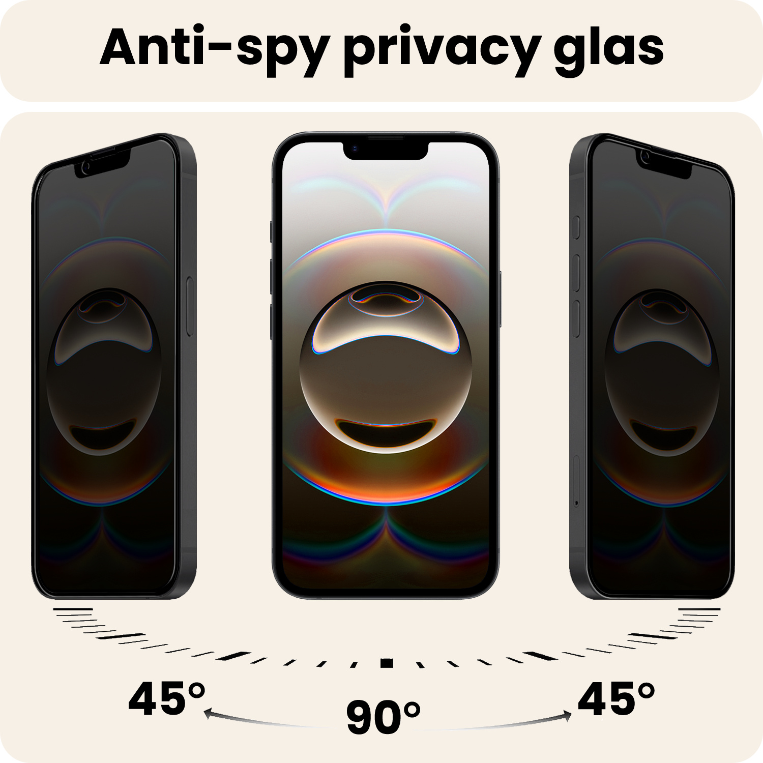 Nomfy Nomfy iPhone 16E Screenprotector Glas Privacy - 2 PACK