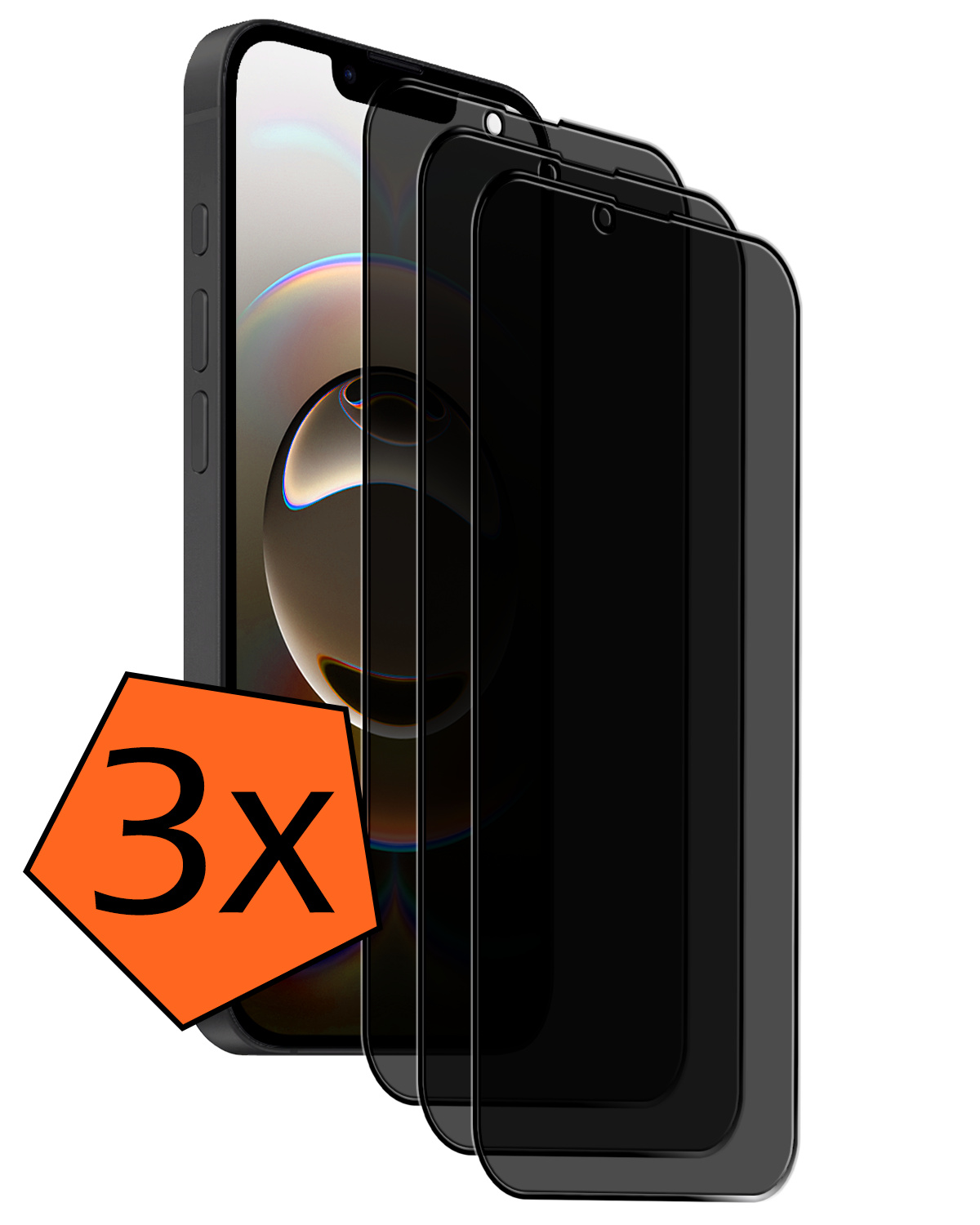 Nomfy Nomfy iPhone 16E Screenprotector Glas Privacy - 3 PACK