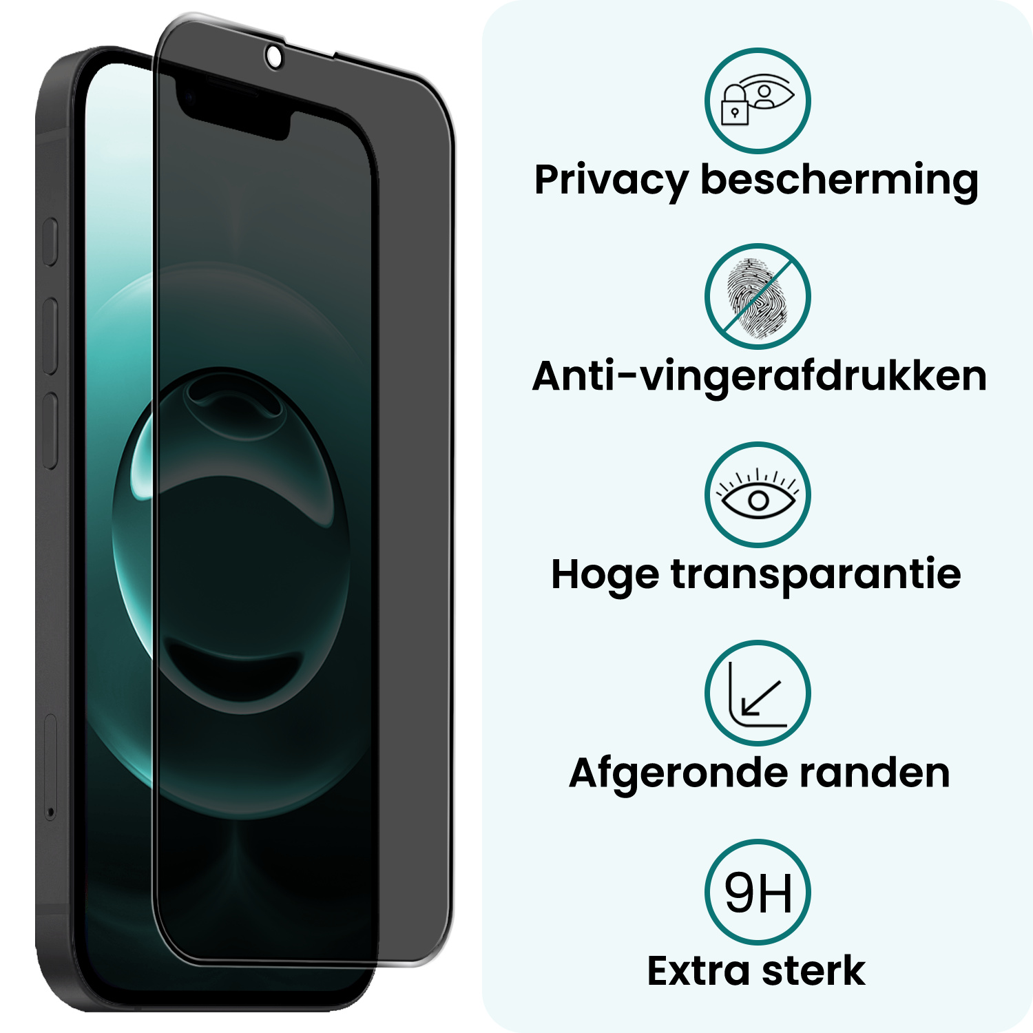 Forterra Forterra iPhone 16E Screenprotector Glas Privacy - 3 PACK