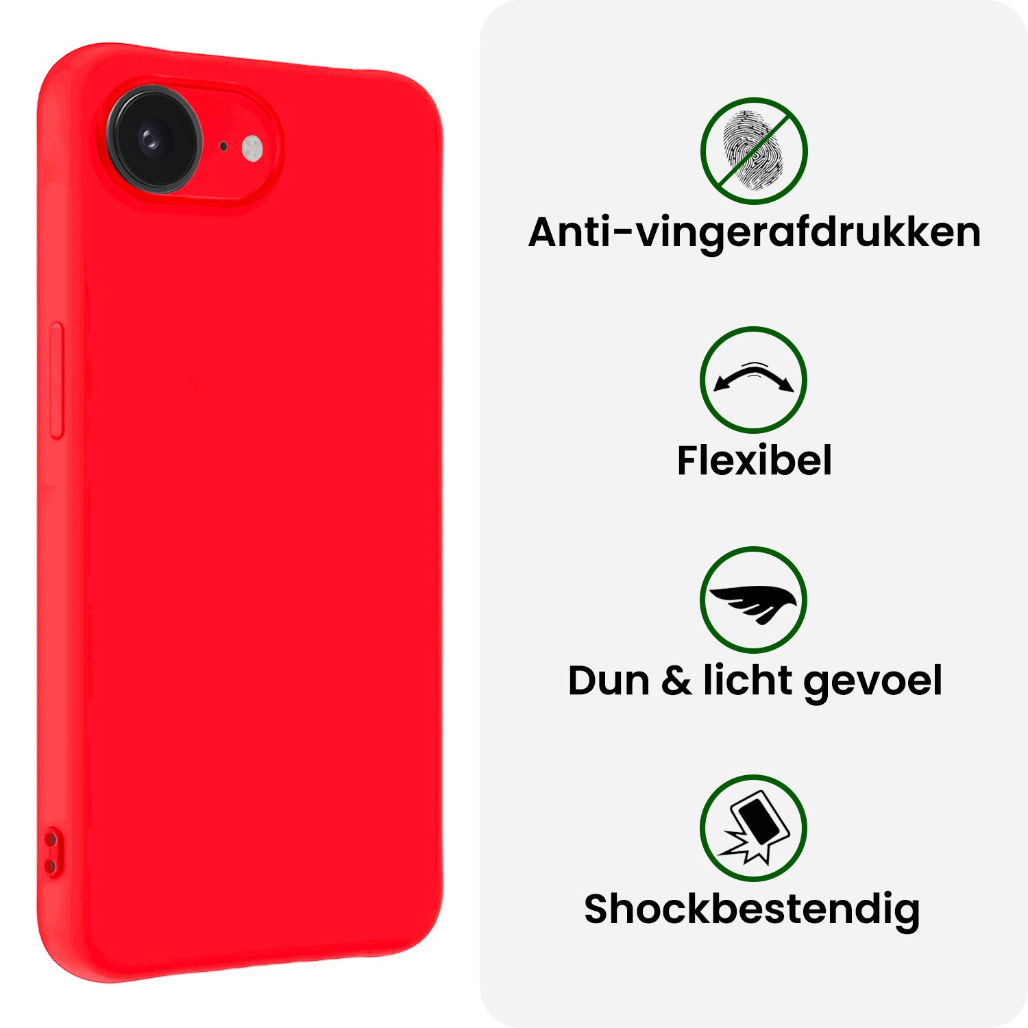 BASEY. BASEY. iPhone 16E Hoesje Siliconen - Rood