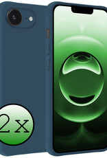 BASEY. BASEY. iPhone 16E Hoesje Siliconen - Donkerblauw - 2 PACK
