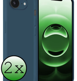 BASEY. BASEY. iPhone 16E Hoesje Siliconen - Donkerblauw - 2 PACK