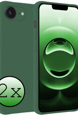 BASEY. BASEY. iPhone 16E Hoesje Siliconen - Donkergroen - 2 PACK