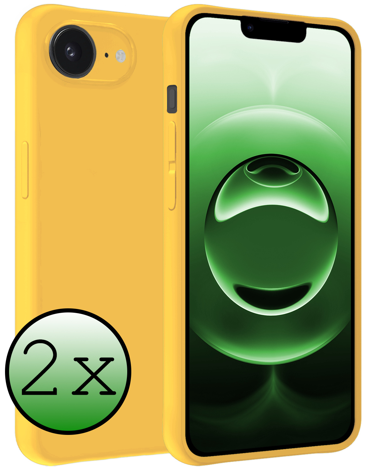 BASEY. BASEY. iPhone 16E Hoesje Siliconen - Geel - 2 PACK