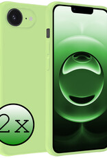 BASEY. BASEY. iPhone 16E Hoesje Siliconen - Groen - 2 PACK