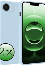 BASEY. BASEY. iPhone 16E Hoesje Siliconen - Lichtblauw - 2 PACK