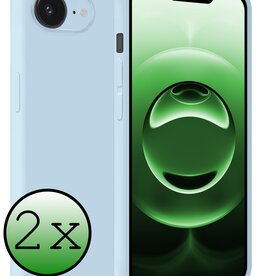 BASEY. BASEY. iPhone 16E Hoesje Siliconen - Lichtblauw - 2 PACK