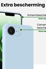 BASEY. BASEY. iPhone 16E Hoesje Siliconen - Lichtblauw - 2 PACK