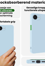 BASEY. BASEY. iPhone 16E Hoesje Siliconen - Lichtblauw - 2 PACK